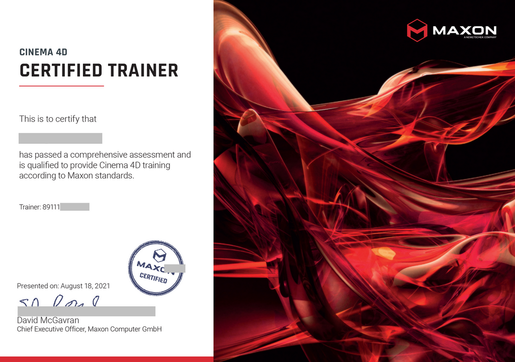 Maxon Certified Trainer